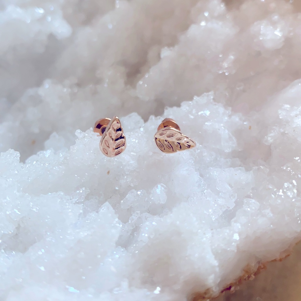3/$30 Dainty Leaf Gold Stud Earrings
